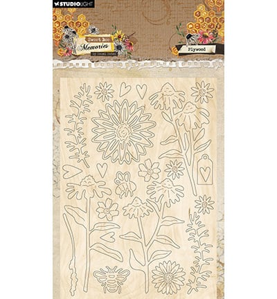 HE Sperrholz-Elemente Florals & Grunge Sweet Bee Memories Nr. 03