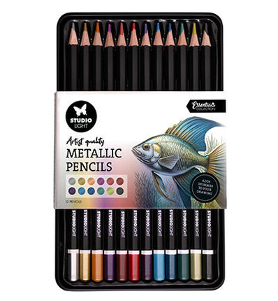 Buntstifte 12 Farben mit Metallic-Finish Essentials Nr. 02