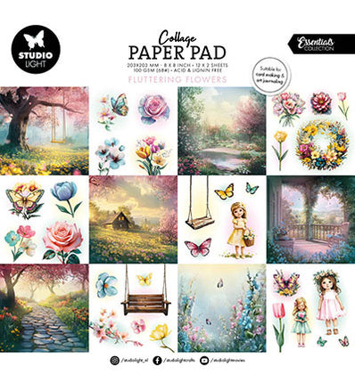 SL Collage-Papierblock Fluttering Flowers Essentials Nr. 375