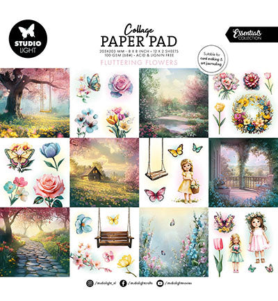 SL Collage-Papierblock Fluttering Flowers Essentials Nr. 375