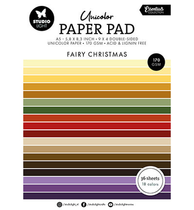 Unicolor-Papierblock Fairy Christmas Essentials Nr. 340  