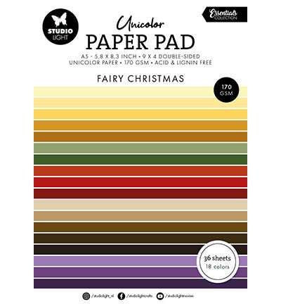 Unicolor-Papierblock Fairy Christmas Essentials Nr. 340  