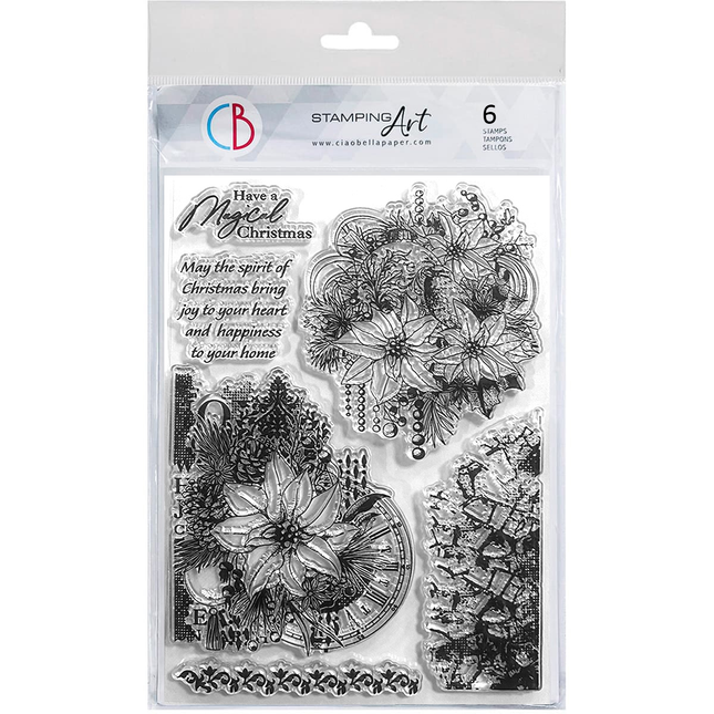 KLARSICHTSTEMPEL SET 6"X8" BOHO WEIHNACHTEN