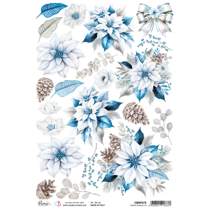 REISPAPIER A4 EINGEFRORENE POINSETTIA