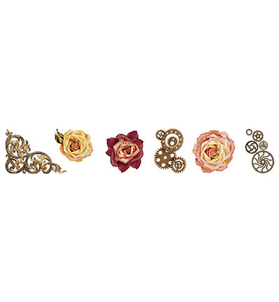 SL Klare Sticker Vintage Rosen Grunge Collection 5 Meter Nr. 55