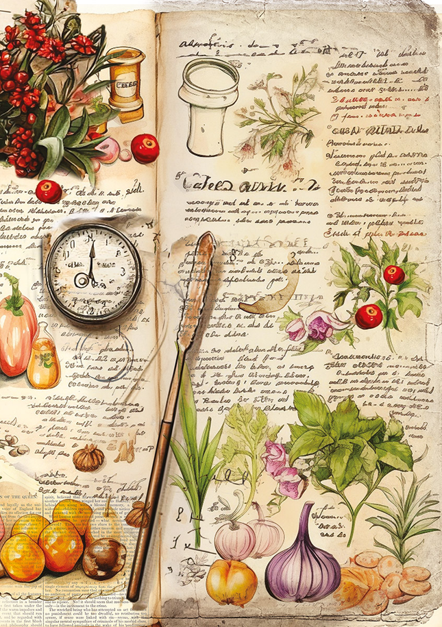 Reispapier A5 gemischt 8/Stück Cookbook
