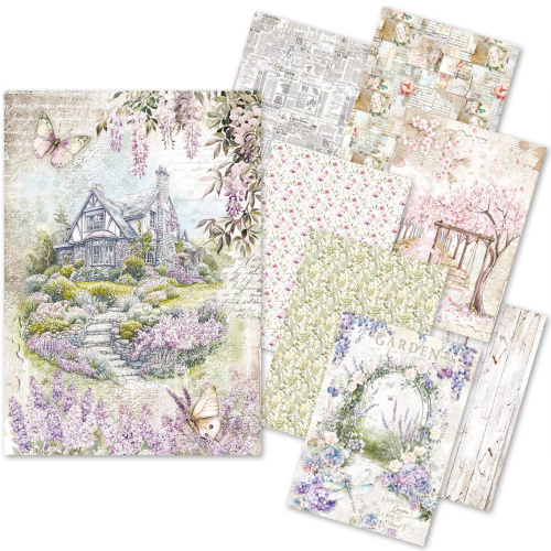Reispapier A5 gemischt 8/Stück Secret Garden