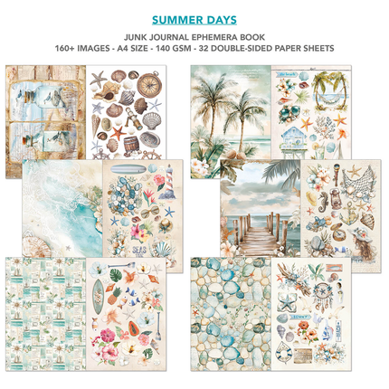SUMMER DAYS A4 - Junk Journal Ephemera Buch - Ciao Bella