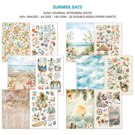 SUMMER DAYS A4 - Junk Journal Ephemera Buch - Ciao Bella