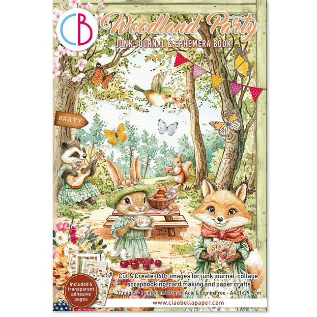 WOODLAND PARTY A4 - Junk Journal Ephemera Buch - Ciao Bella