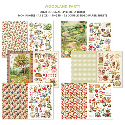 WOODLAND PARTY A4 - Junk Journal Ephemera Buch - Ciao Bella
