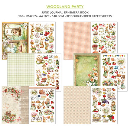 WOODLAND PARTY A4 - Junk Journal Ephemera Buch - Ciao Bella