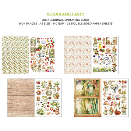 WOODLAND PARTY A4 - Junk Journal Ephemera Buch - Ciao Bella