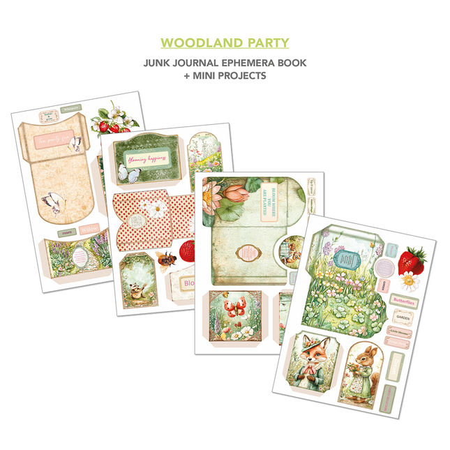 WOODLAND PARTY A4 - Junk Journal Ephemera Buch - Ciao Bella