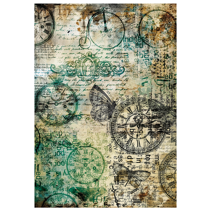 Mixed Media Reispapier A4 Set 4/Stück Time Capsule