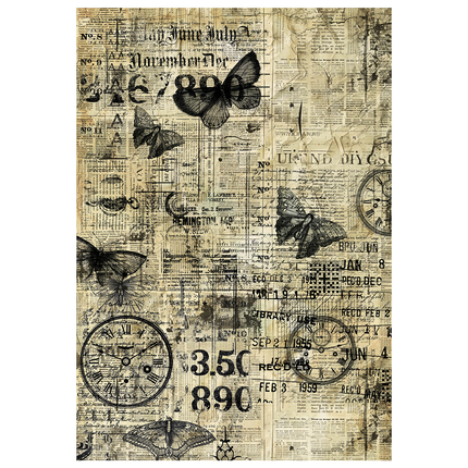 Mixed Media Reispapier A4 Set 4/Stück Time Capsule