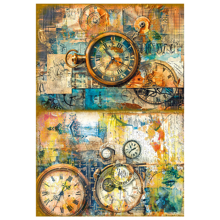 Mixed Media Reispapier A4 Set 4/Stück Past Time