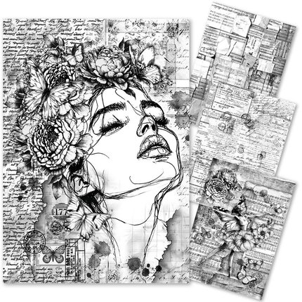 MIXED MEDIA REISPAPIER A4 SET 4/PKG BEDEUTSAME ERINNERUNGEN