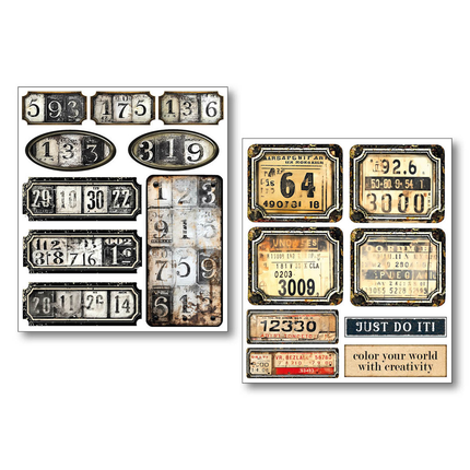 Sticker-Set 10/Stück Grungy Tags