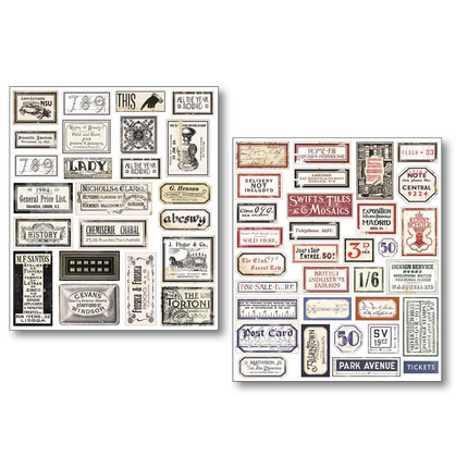 Sticker-Set 10/Stück Vintage Scripts