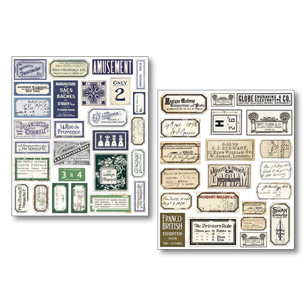 Sticker-Set 10/Stück Vintage Scripts