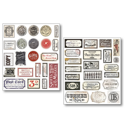 Sticker-Set 10/Stück Vintage Scripts