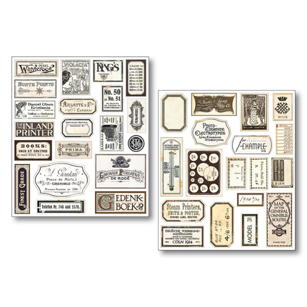Sticker-Set 10/Stück Vintage Scripts