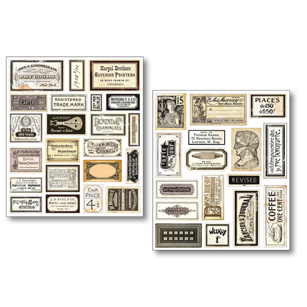 Sticker-Set 10/Stück Vintage Scripts