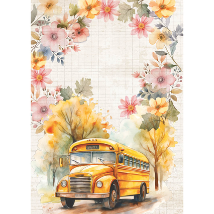 Reispapier A5 gemischt 8/Stück Back to School