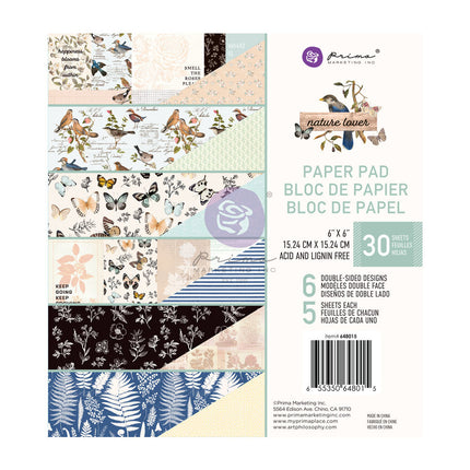 Nature Lover Kollektion 6x6 Papierblock - 30 Blatt / Papierblock