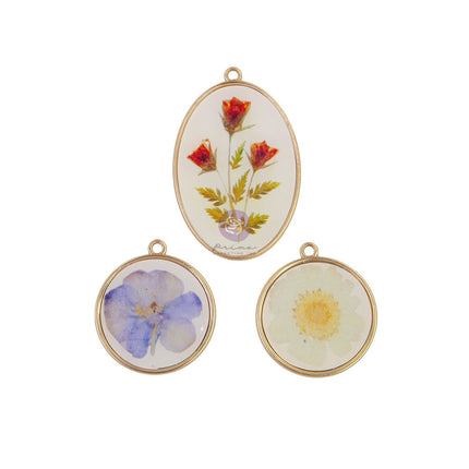 Nature Lover Kollektion Epoxid Charms - 3 Stück / Metall
