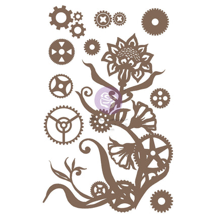Finnabair Dekoratives Chipboard - Steampunk Blumen - 13 Stück / Chipboard