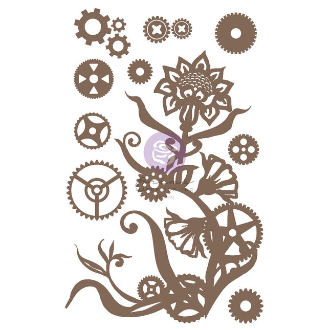 Finnabair Dekoratives Chipboard - Steampunk Blumen - 13 Stück / Chipboard