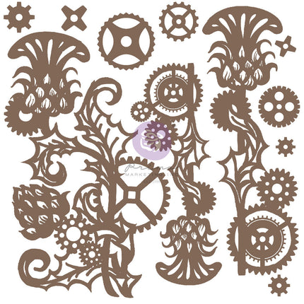 Finnabair Dekoratives Chipboard - Mechanische Distel - 11 Stück / Chipboard