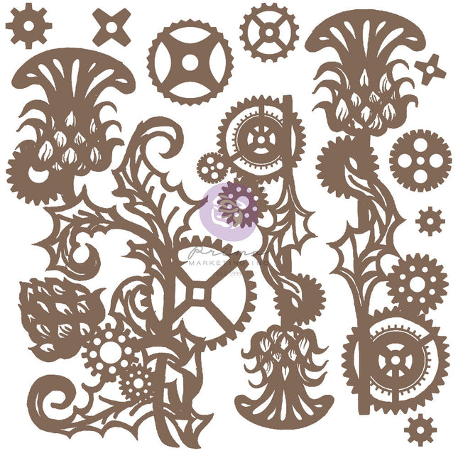 Finnabair Dekoratives Chipboard - Mechanische Distel - 11 Stück / Chipboard