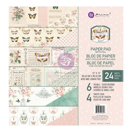My Sweet Kollektion 12x12 Papierblock - 24 Blatt mit Folienakzenten / Papierblock