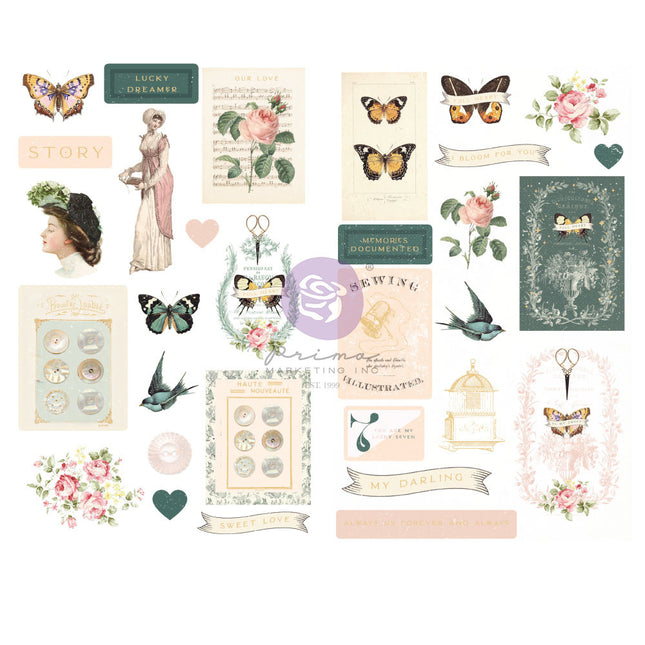 My Sweet Kollektion Chipboard-Sticker - 31 Stk. mit Folienakzenten / Chipboard-Sticker