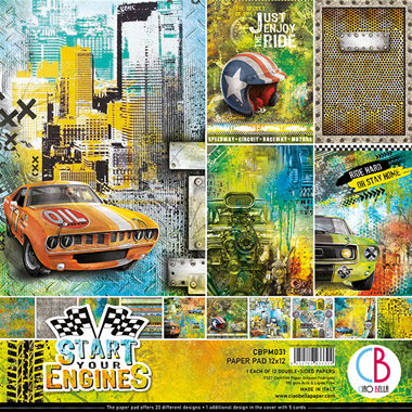 Start your Engines Papierblock 12"x12" 12/Stück