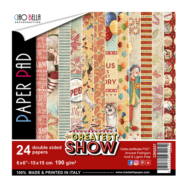 The Greatest Show Papierblock 6"x6" 24/Stück