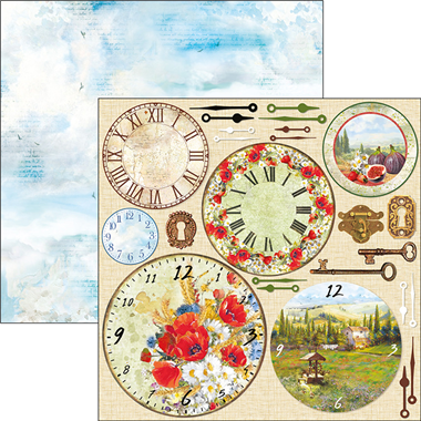 Tuscan Clocks Papierbogen 12"x12"