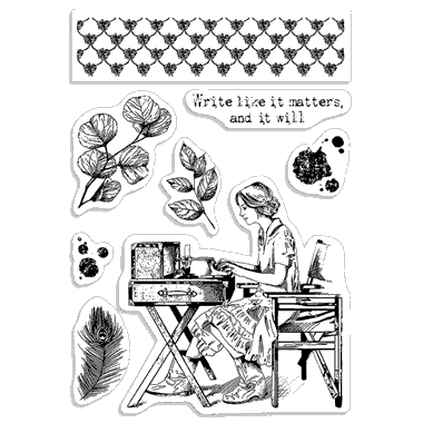 Klarsicht-Stempelset 4"x6" Schreib, als ob es wichtig ist