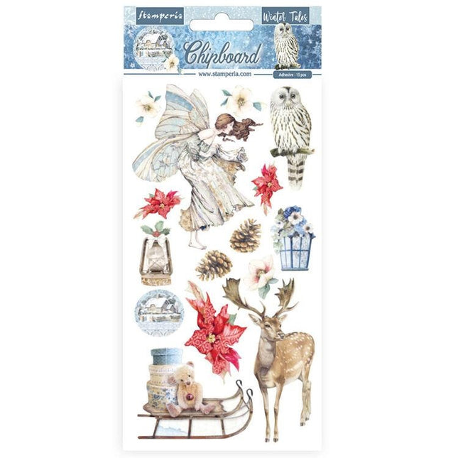 Stamperia Chipboard Winter Tales Weihnachtsmotive 15x30 cm
