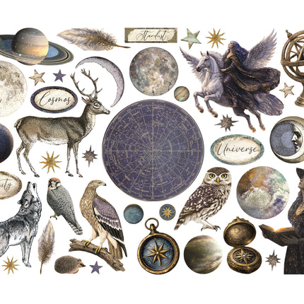 Printed Decorative Ephemera for Art and Craft - Cosmos