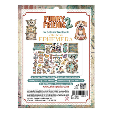 Printed Decorative Ephemera for Art and Craft - Furry Friends 2