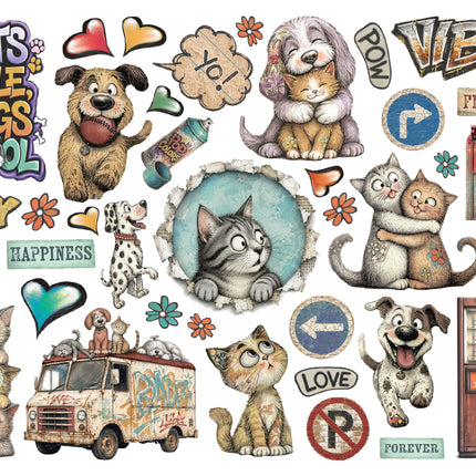 Printed decorative Die cuts for Art and Craft - Furry Friends 2