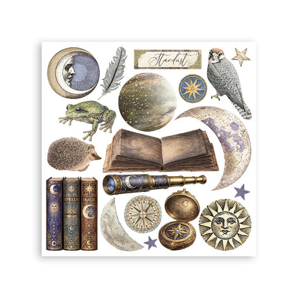 Printed Decorative Rub on kit for Art and Craft cm 15,5x15,5 - Cosmos