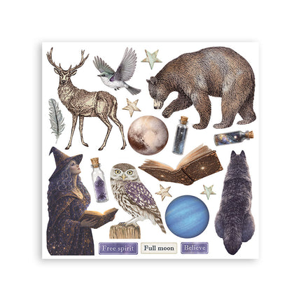 Printed Decorative Rub on kit for Art and Craft cm 15,5x15,5 - Cosmos
