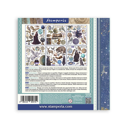 Printed Decorative Rub on kit for Art and Craft cm 15,5x15,5 - Cosmos