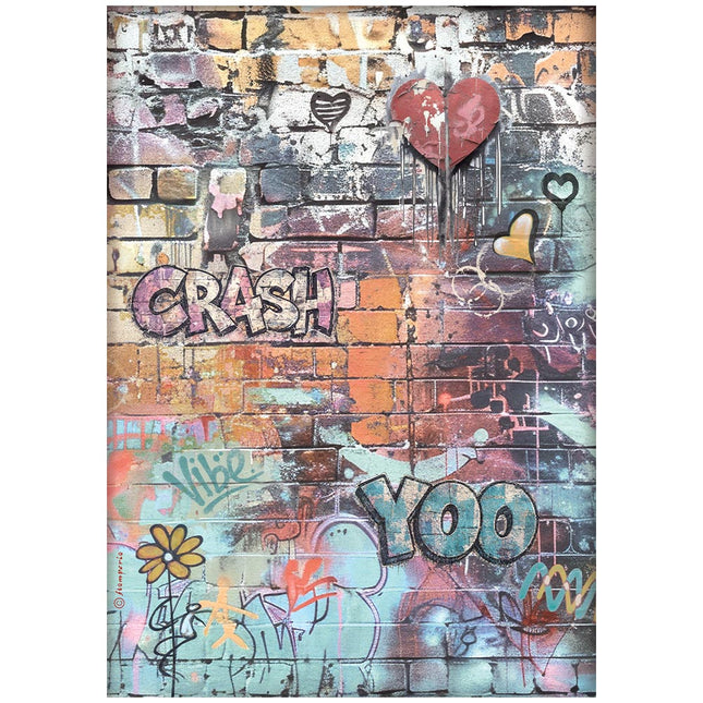 Bedrucktes A4-Reispapier für Kunst und Basteln - Furry Friends 2 Graffiti