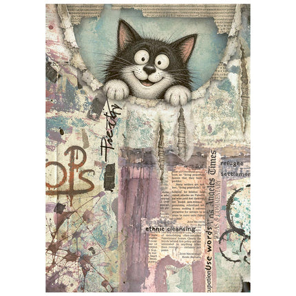 Printed Mini Rice paper A6 8 sheets for Art and Craft - Furry Friends 2
